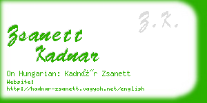 zsanett kadnar business card